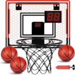 OSDUE Mini Basketball Hoop, Basketball Hoop for Kids, Indoor Basketball Hoop Toys with Net, 3 Balls, Air Pump, Electronic Scoreboard, for Door Bedroom Outdoor Mini Hoop Games Sport Toys Gifts-B - Image 9