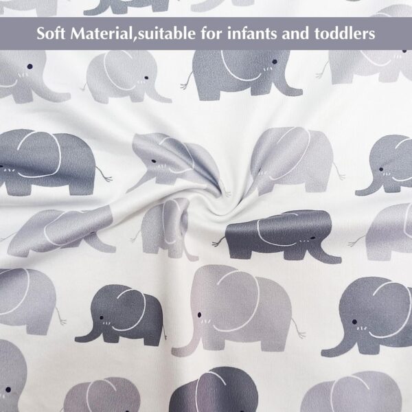 Winmany Baby Nursing Pillow Cover Infant Removable Breastfeeding Pillow Cover Cute Pattern Newborn Nursing Pillowcase Slipcovers Cushion Cover for Girls Boys 22.5 x 18 (Gray Elephant) - Image 3