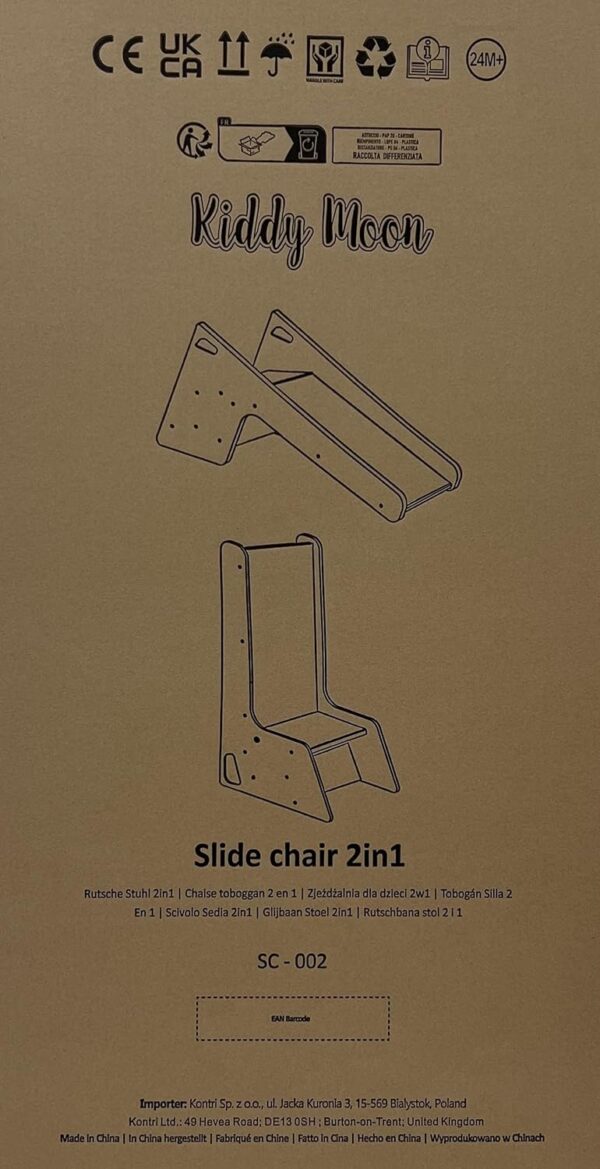 KiddyMoon Wooden Slide For Baby Multifunction Montessori Toddlers Indoor Freestanding Slide 2In1 Chair For Children Slide For Ball Pit Sturdy Climbing Toy, Large, Natural - Image 10