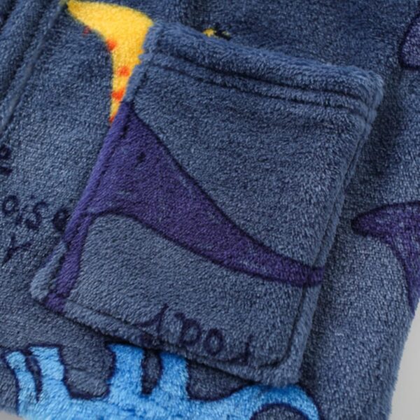 Boys Dinosaur Fleece Bathrobe Hooded Toddler Soft Fuzzy Robe Flannel Robe for Kids Girls Dressing Gown Pajamas Kids Cute Cartoon Warm Casual Clothes - Image 7