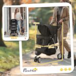 PawHut Pet Travel Stroller Cat Dog Pushchair Trolley Puppy Jogger Carrier Three Wheels for Small Miniature Dogs(Black) - Image 5