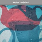 Ambesonne Tea Party Chair Seating Cushion, Crockery Composition Abstract Overlapping Silhouettes Teapot and Cups, Anti-Slip Seat Padding for Kitchen & Patio, 16"x16", Dark Coral Pale Blue - Image 5