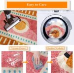 Lukinbox Boho Round Rug - 4ft Sun Washable Area Rugs for Bedroom, Soft Non-Slip Rainbow Color Circular Throw Rugs - Image 3