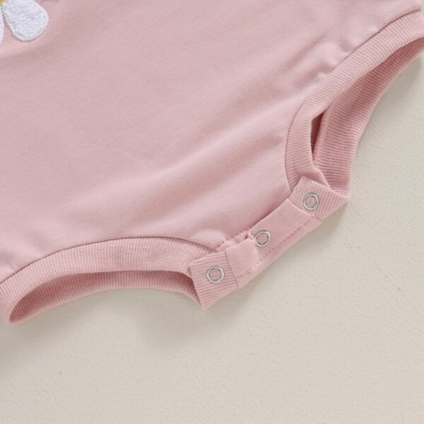 MAHUAOYIXI Newborn Baby Girls First Birthday Outfits Letter Floral Strawberry Embroidery Romper Long Sleeve Bodysuits Toddler Infant Girls Clothes Birthday Gift For Baby Girl - Image 6