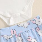 M9ppzzur7 My First Easter Outfit Baby Girls Letter Print Romper and Rabbit Tail Shorts + Headband Set Clothes - Image 6