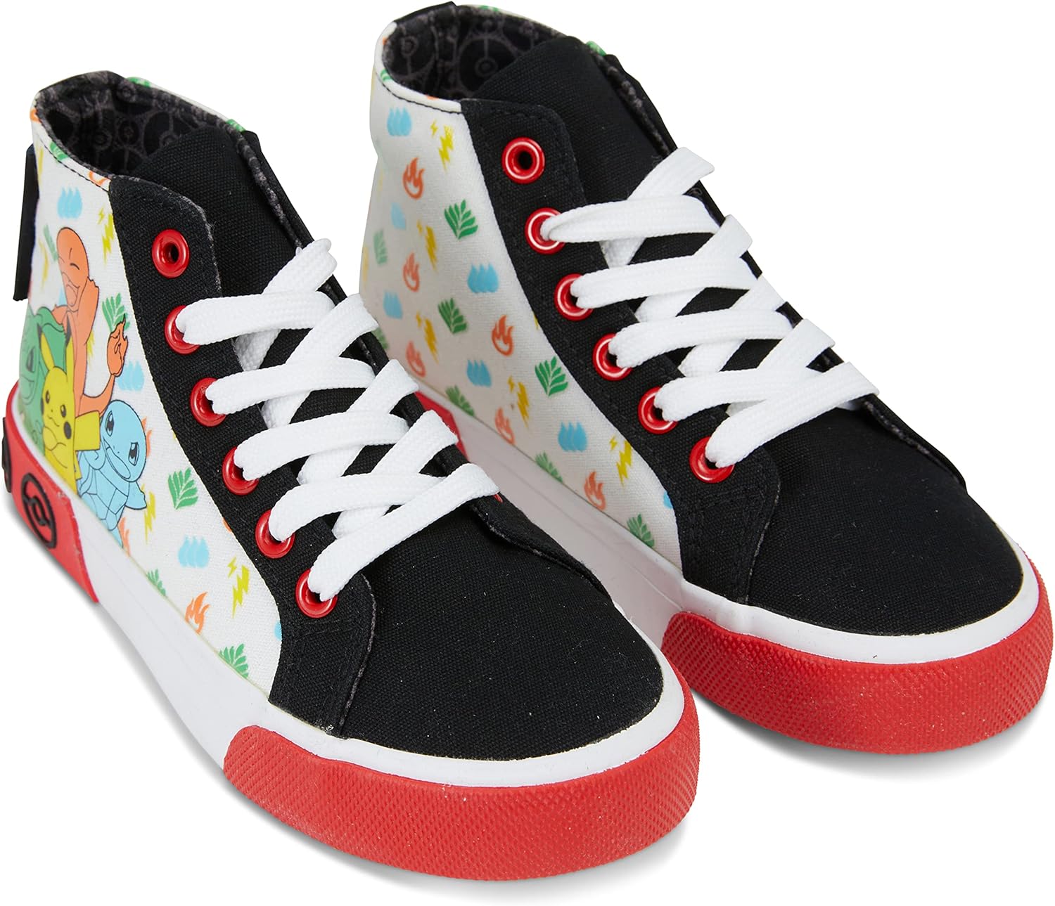 81fDrYbjUSL._AC_SL1500_.jpg Pokemon Boys Pikachu Athletic Sneakers - Boys Pikachu High Top Shoes - Pikachu Charmander Bulbasaur High Top Lace Up Sneakers - Image 1