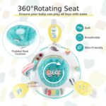 Maxmass Baby Activity Jumperoo, Height Adjustable Toddler Bouncer with 9 Interactive Toys, 360° Rotating Seat, Music, Lights&Sounds, Infant Play Center for 6 Months+, 87x87x94cm (Lake Blue) - Image 7