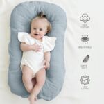Muslin Baby Cover for Newborn, Soft and Breathable 100% Cotton Lounger Slipcover Neutral, Pack of 2(Dark Blue) - Image 3