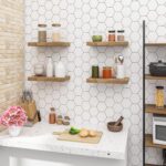 WOLTU 4 Pcs Floating Shelf Wooden Wall Shelves Storage Rustic Brown Display Shelf 40cm Long for Bathroom, Bedroom, Office, Living Room RG9372hov-4 - Image 2