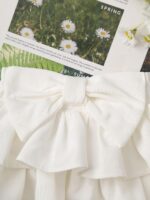 Agoky Baby Girls Ruffle Layered Bloomer Shorts High Waist Bowknot Skirted Victorian Pumpkin Short Pants - Image 5