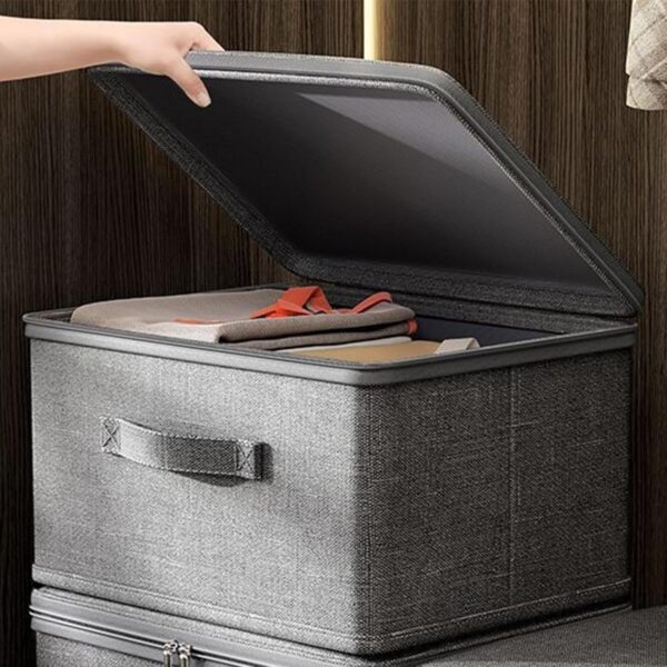 Zqkimzi Lockable Storage Bin, Secure Organizer Box, Large Capacity Storage Chest, 11.81x7.87x5.51 Inch Portable Lockout Utility Container for Jeans, Toys, Household Items - Image 3