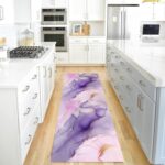 ZCLRUG Luxury Modern Rug 60x120cm Elegant Purple Gold Marble Abstract Bedside Mat Soft Non-slip Area Kitchen Rug Washable No Fading Carpet for Girls Room Dining Room Cottage Bathroom Office Nursery - Image 3