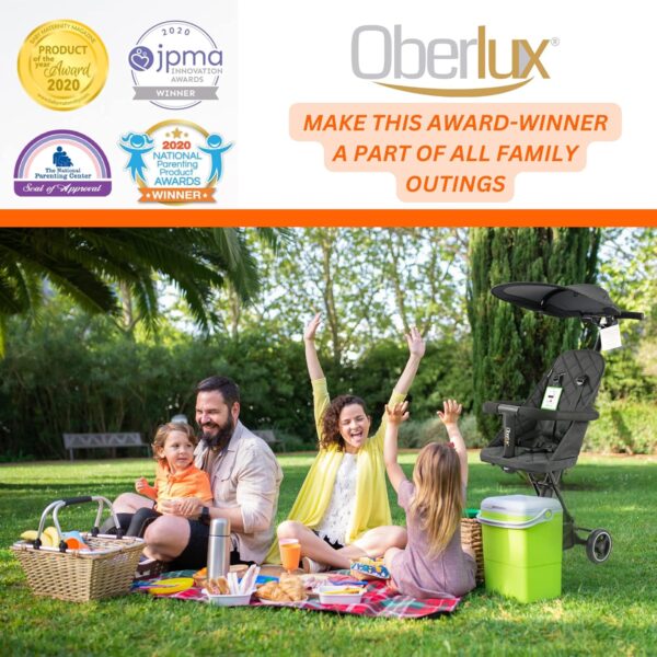 Convertible 3 in 1 Baby Travel Stroller | Travel Pushchair Rider, Lightweight, Foldable & Compact Stroller for Travel, 6 Months+, by Oberlux (Black) - Image 4