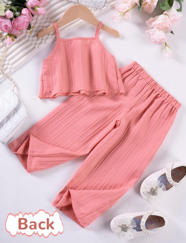 SEAUR Toddler Girls Summer Outfits Party Clothes Girls 2 Pcs Outfits Sleeveless Vacation Outfits Girls Ruffled Top 1-8 Years - Image 5