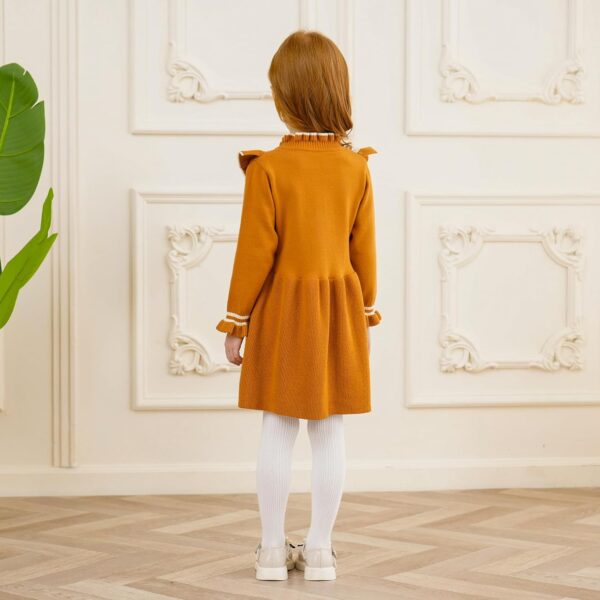 Miipat Baby Girl Dress Long Sleeve Toddler Girls Sweater Dresses Fall Winter Ruffle Pullover Knit Outfits for Girl - Image 2