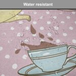 Ambesonne Tea Party Chair Seating Cushion, Polka Dots Background with Teapots Teacups Retro Cartoon Style, Anti-Slip Seat Padding for Kitchen & Patio, 16"x16", Pale Green Turquoise - Image 5