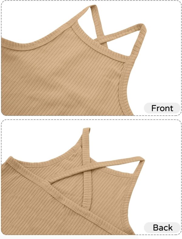 Happy Cherry - 3 Pieces Baby Girl Sleeveless Bodysuit Newborn Infant Summer Vests Casual Outfit Soft Plain Tank Top Strap Shoulder for 6-24 Months - Image 2