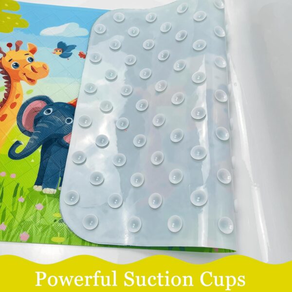 Non-Slip Bath Mat for Toddlers, Cartoon Anti-Slip Bathtub Mat, Safe and Fun Kids Tub Mat, Baby Shower Mat with Cute Design,Perfect for Bathtubs, Showers and Bathroom (Jungle Animals) - Image 3