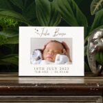 Personalised White Landscape Baby Photo Frame, Newborn New Baby, Engraved Birth Info Picture Frame - Image 2