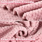 Reginary 4 Pack Fuzzy Blanket 30 x 40'' Waffle Flannel Baby Throw Blankets Warm Nursery & Crib Blankets for Girl & Boy Newborn Infant(Pink) - Image 3