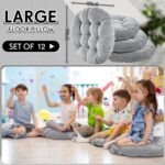 Jerify Round Floor Pillows Cushions 22 x 22 Inch Meditation Floor Pillow Large Floor Pillow for Kids Adults Meditation Cushion Large Pillows for Floor Seating Gift for Christmas (Light Gray,12 Pcs) - Image 2