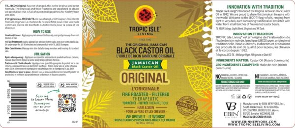 Tropical Isle Living Jamaican Black Castor Oil | Rich in Vitamin E, Omega Fatty Acids & Minerals | for Hair Growth Oil, Skin Conditioning, Eyebrows & Eyelashes, Scalp and Nail Care (227ml) - Image 7
