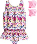 Summshall Baby Girls Swimsuit with Floatation Toddler One Piece Swimsuits Kids Swim Vest Swimwear Float Suit Summer Beach Bathing Suit
