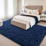 Hutha 8x10 Large Area Rugs for Living Room, Super Soft Fluffy Modern Bedroom Rug, Navy Blue Indoor Shag Fuzzy Carpets for Girls Kids Nursery Room Home Decor - Image 3
