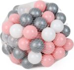 DIVCHI Playballs Soft Pit Balls for Kids, Small Metallic Color Plastic Balls, Crush Proof, Smooth Surface and No Sharp Edges, Toxic Free, Multi Pack Baby Approved Playball Set (500PCS)
