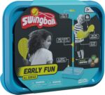 Early Fun All Surface Junior Swingball Set, For ages 3+, Introduction to Swingball, Foam Ball and little hands bats, Tangle Free Top Spinner, All Surface Base, Blue and Yellow, 36 x 46 x 10 cm