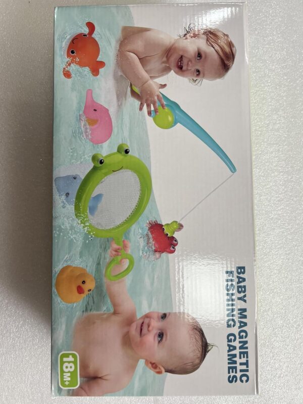 twoonto Baby Bath Toys, Wind Up Magnetic Fishing Games Squirt Bathroom Toys with Fishing Net, Floating Pool Bathtub Toys, Montessori Toys for Toddlers, Boys, Girls (Style A) - Image 11