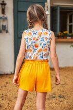 Arshiner Girls Tank Tops with Shorts Set Kids Summer Clothing Sets Casual Fashion Sleeveless T-shirts Outfits for Girls - Image 3