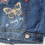 Peacolate 2-11Y Little&Big Girls Sequin Outerwear Embroidery Denim Jacket - Image 3