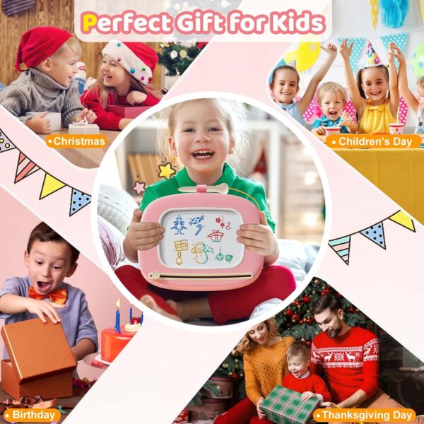 Kikidex Magnetic Drawing Board, Toddler Girl Toys for 1-2 Year Old, Doodle Board Pad Learning and Educational Toys for 1 2 3 Year Old Baby Kids Birthday Gift (Pink) - Image 7