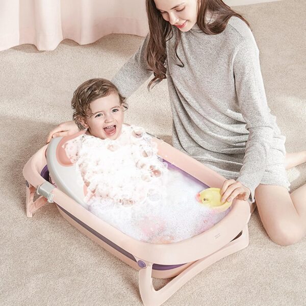 Zasdvn Baby Bath Seat Support, Kids Shower Chair,Ergonomic Kids Bath Support, Foldable Baby Bath Seat Baby, Bath Support Non Slip Bath Chair for Baby - Image 2