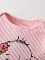 Planooar Baby Girl Clothes Outfit Ruffle Elephant Print Long Sleeve Tops+ Pants + Headband - Image 2