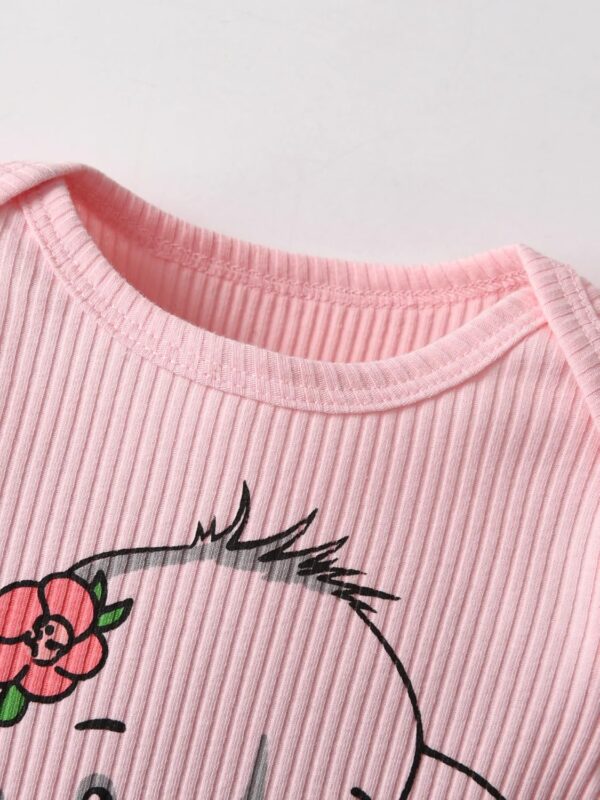 Planooar Baby Girl Clothes Outfit Ruffle Elephant Print Long Sleeve Tops+ Pants + Headband - Image 2