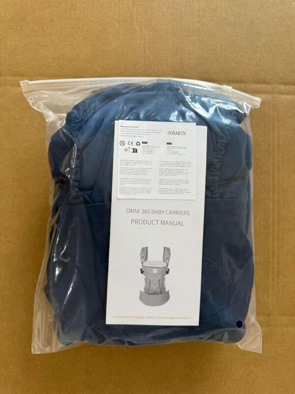 SONARIN Premium Convertible Baby Carrier with Storage Bag,Sunscreen Hood,Ergonomic,for Newborn to Toddler(0-48 Months),Head Support,Maximum Load 20kg,Front Facing Baby Carrier(Blue) - Image 8