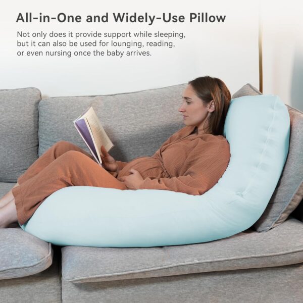 PinkFoggie Cooling Pregnancy Pillow,U Shaped Full Body Pillows for Sleeping Support, 57 Inch Maternity Pillow for Pregnant Women with Cooling Silky Cover,Buttery Soft,Super Breathable for Hot Sleeper - Image 5