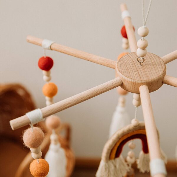 Mamimami Home 1pc Cot Mobile Baby Mobiles for Cots Baby Mobile for Cot Wind Chime Kit Baby Bed Bells Cot Toys (Orange Rainbow) - Image 3