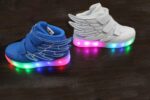 Kid Girl LED Light up Sneaker Athletic Wings Shoe High Student Dance Boot USB Charge - Image 6