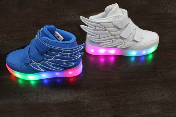 Kid Girl LED Light up Sneaker Athletic Wings Shoe High Student Dance Boot USB Charge - Image 6