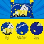 Tooth Fairy Pillow w/ Fun Dump Truck Design - Tooth Fairy Tooth Holder w/ Handle -Large Pocket, Easy Hang Tooth Fairy Accessories for boys - Perfect Tooth Fairy Gift with Cute Saying - 4 x 6 inches - Image 4