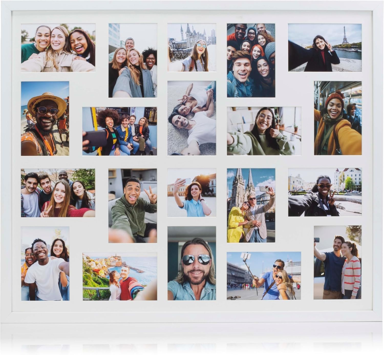 81mukKLh7L._AC_SL1500_.jpg 8/9/10/12/16/20 Photos Large Multi Picture Frame Collage Aperture Decor Memories-20 Aperture-White - Image 1