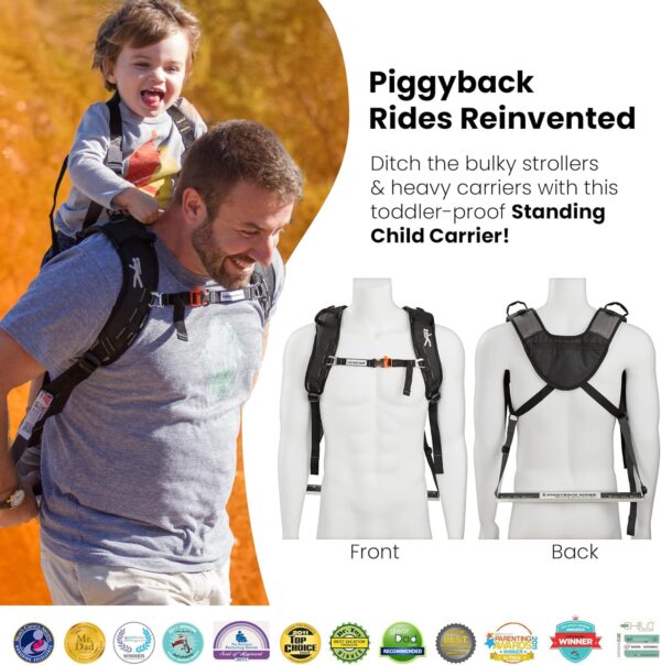 Piggyback Rider Child Toddler Barrier Backpack - Scout Model - Perfect for Hiking, Camping, Fitness, and Travel - Black Bundle - Image 3