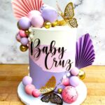 JeVenis 27PCS Purple Pink Cake Decorations Purple Pink Palm Leaves Cake Decoration Balls Cake Decoration for Wedding Baby Shower Birthday - Image 2