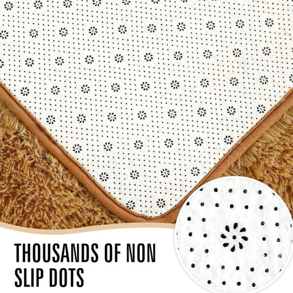 BOLUXIU Living Room Rugs,Khaki 120 * 160cm Fluffy Area Rug for Bedroom, Soft Touch Rug for Kids Room, Living Room Decor, Fuzzy Carpet for Nursery Soft Shaggy Rug for Play Room - Image 7