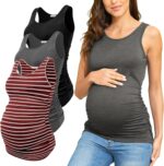 Summer Women's Maternity Tank Top Comfy Sleeveless Maternity Clothes (3 pcs)