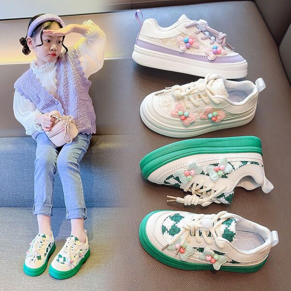 IQYU Sports Shoes Children's First Walking Shoes Non-Slip Soft Sole Baby Shoes Sports Leisure Shoes Girls Toddler Trainers Casual Children's Shoes Boys and Girls Canvas Shoes, purple, 2 UK - Image 9