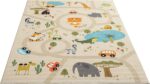 the carpet Happy Life Children's Bedroom Rug Play Mat Street Rug Jungle Animals Car Beige 200 x 290 cm - Image 4